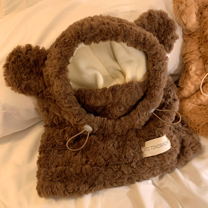 Cute Plush Bear Ear Protection Hat