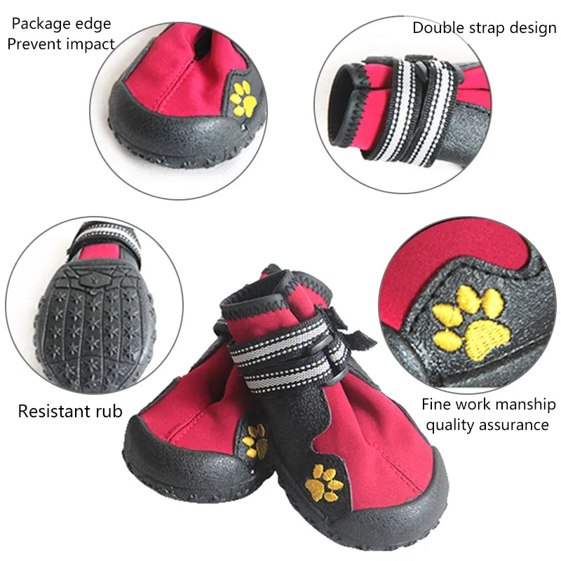 4PCS/set Sport Dog Shoes For Large Dogs Pet Outdoor Rain Boots Non Slip