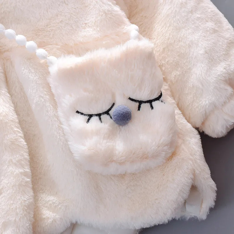 Cute Rabbit Ears Plush Baby Jacket