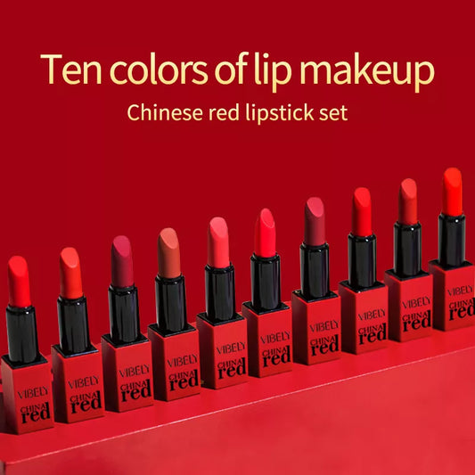 10 Color Velvet Matte Lipstick Set