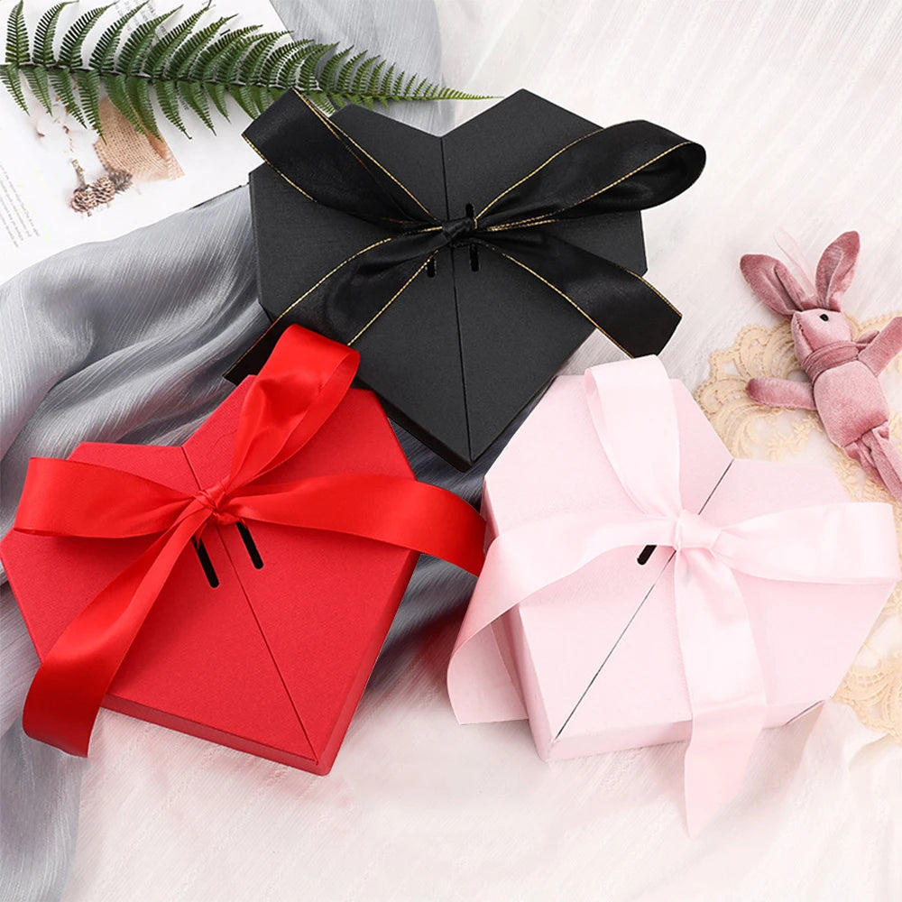 Black Red Heart Shaped Gifts Box