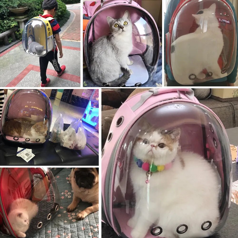 Cat Carrier Bag Breathable Transparent Puppy Cat Backpack