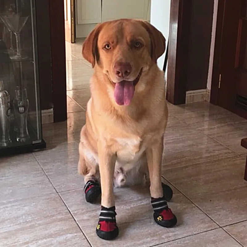 4PCS/set Sport Dog Shoes For Large Dogs Pet Outdoor Rain Boots Non Slip
