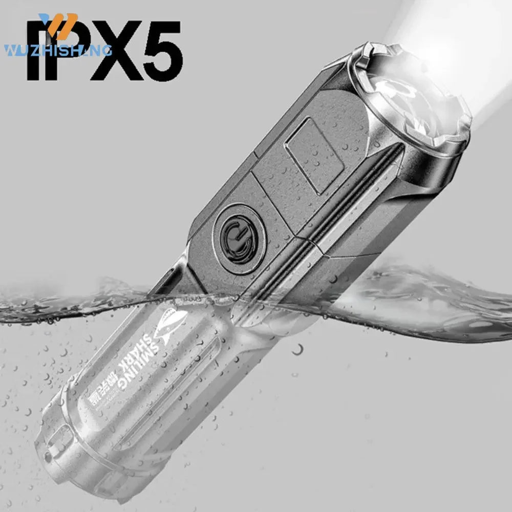 Powerful LED Flashlight 100 Lumen Rechargeable USB waterproof