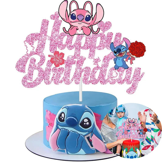 Pink Lilo &Stitch Cake Topper