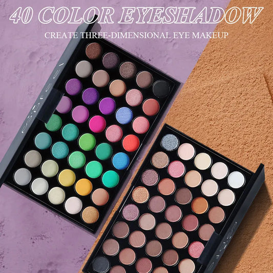 40 Colors Eye Shadow Plate Makeup Pigment Matte Luminous