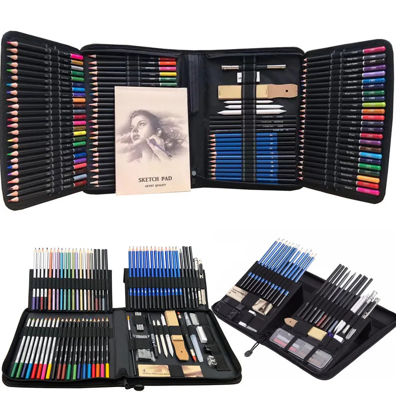 144PCS Color Pencil and Sketch Pencils Set