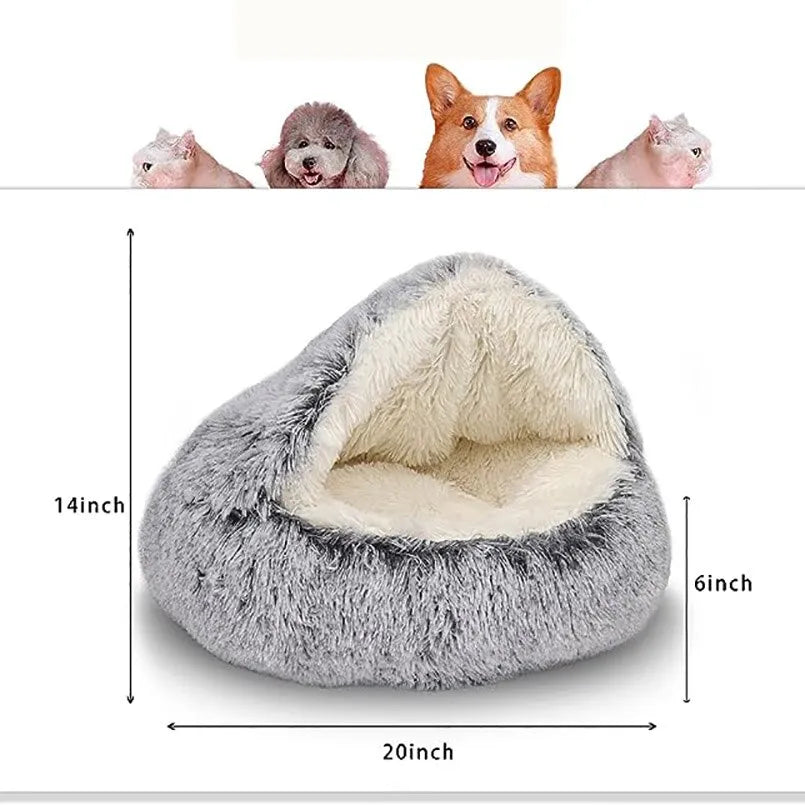 Soft Plush Round Cat Bed Pet Mattress Warm Comfortable