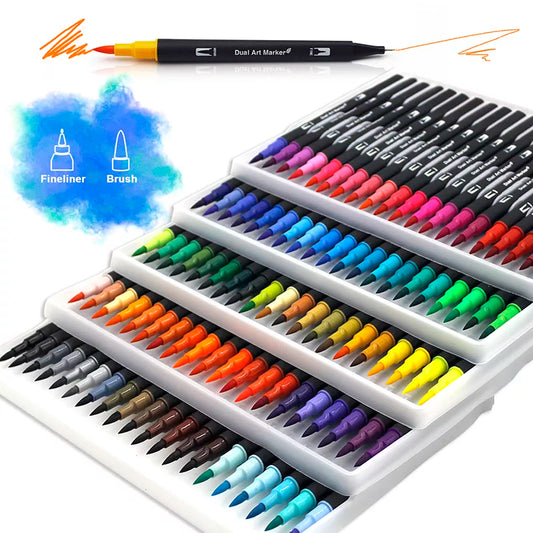 Watercolor Art Markers Brush Pen Dual Tip