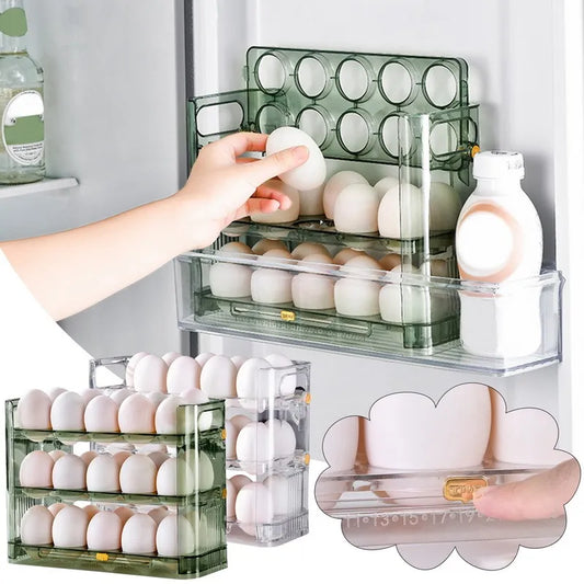 Egg Storage Box Rotating Egg Refrigerator Organizer
