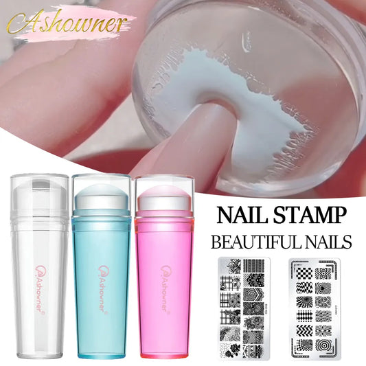 Transparent Nail Stamper With Scraper 2pcs