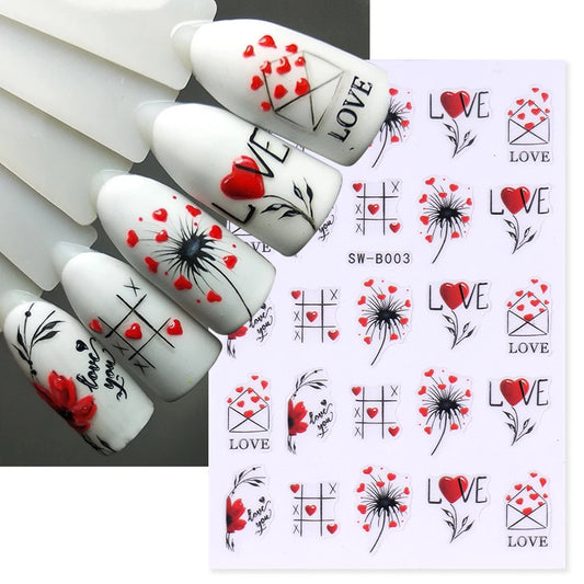Sweet Valentine Love You Nail Art Stickers
