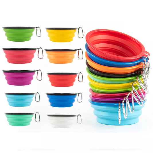 Collapsible Dog Pet Folding Silicone Bowl Outdoor