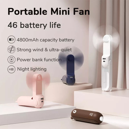 Portable Fan Mini Handheld Fan USB 4800mAh Recharge