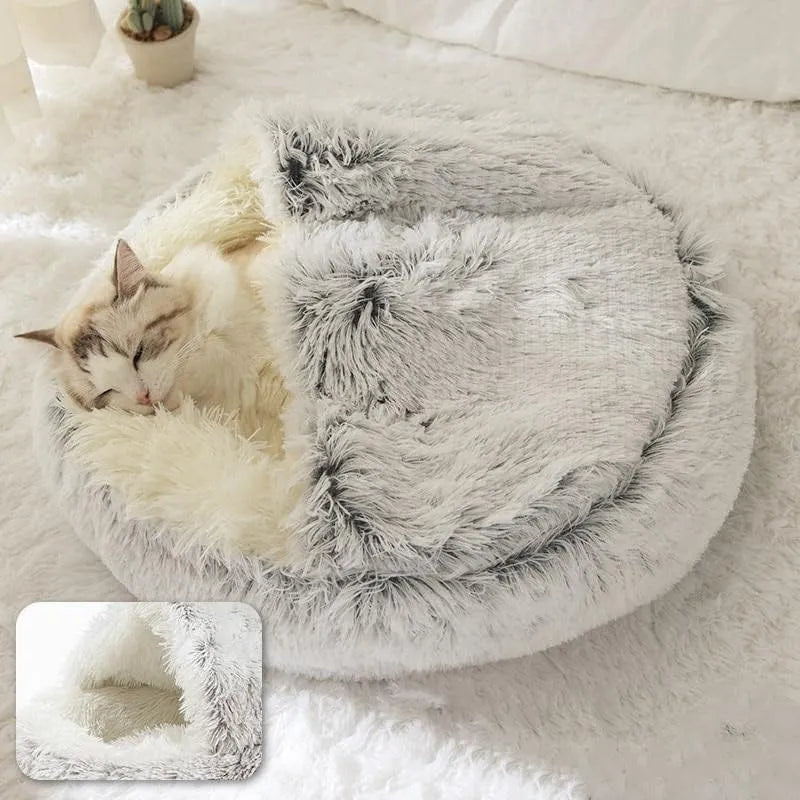 Soft Plush Round Cat Bed Pet Mattress Warm Comfortable