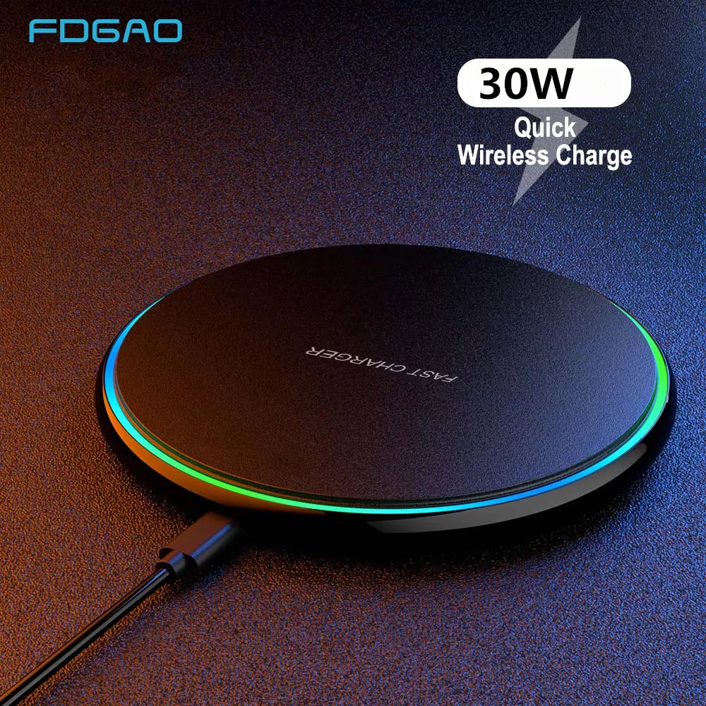 30W Wireless Charger USB C Fast Charging Pad