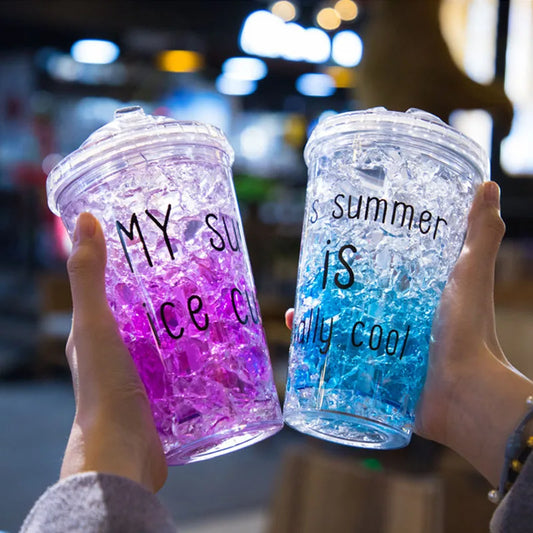 Summer Water Bottle With Straw