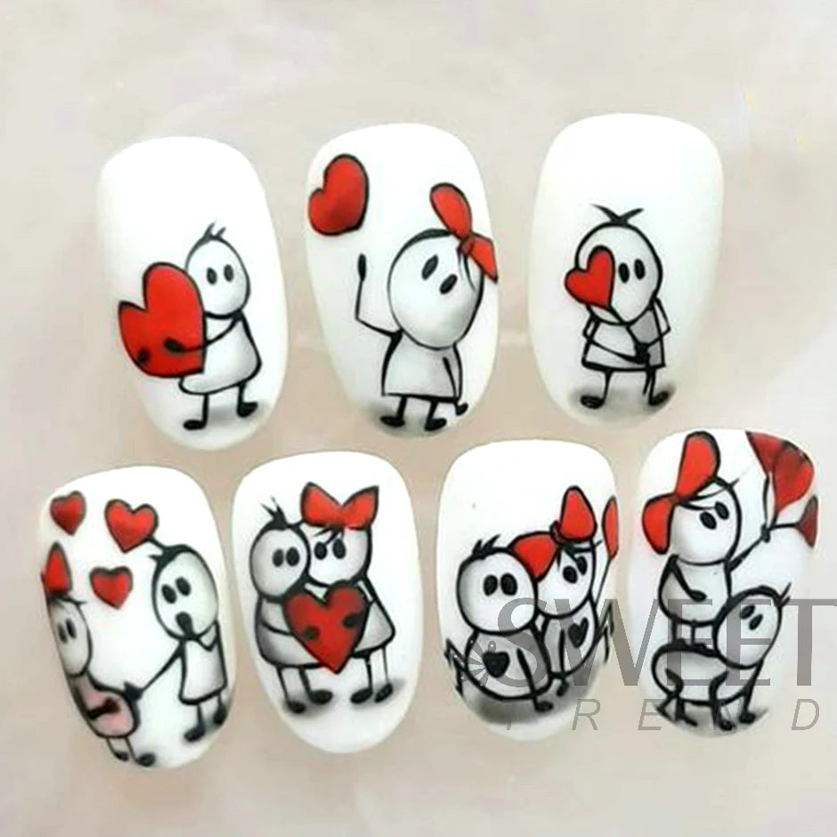3D Valentines Lover Stickers For Manicure