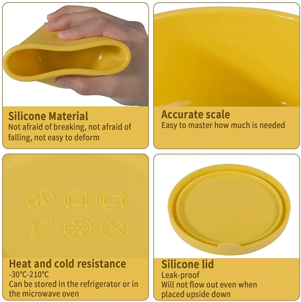 Silicone Food Storage Container with Lids Reusable