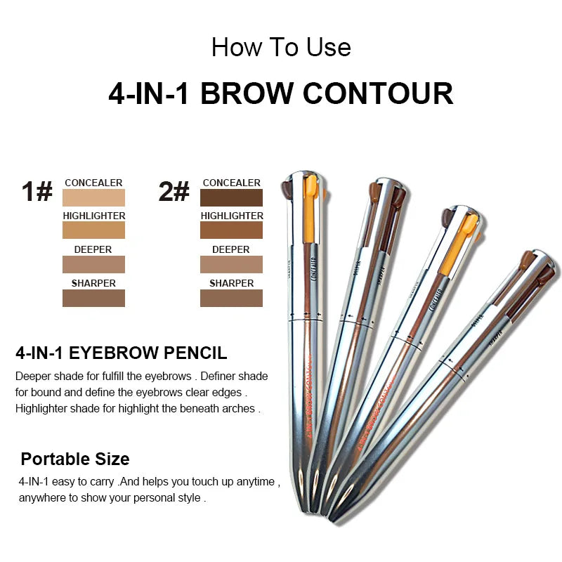 4 In 1 Makeup Pen Eyebrow Pencil Waterproof
